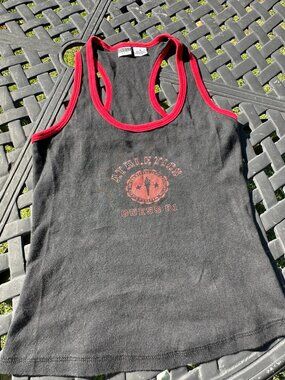 Vintage VTG Guess Athletics 81 Black & Red Graphic Ringer Tank Top - Size Medium